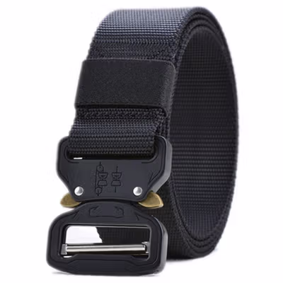 Rhodey Tali Ikat Pinggang Canvas Nylon Army Military Tactical 125cm - MU056 - Black — gambar 2