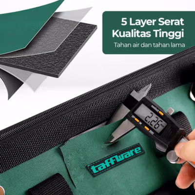 Taffware Tas Perkakas Storage Waterproof Reflective with Hard Cover 18 Inch - A03392 - Green — gambar 2