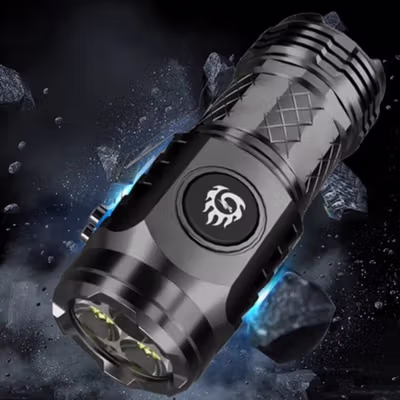 Alloet Senter LED P35 Flashlight Rechargeable Waterproof 350 Lumens - L-S60 - Black — gambar 2