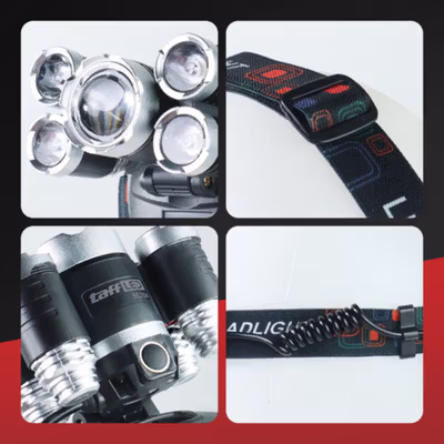 TaffLED Headlamp Light Cree XML T6 4XPE IPX6 40000 Lumens - BL254 - Black — gambar 2