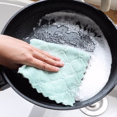 eTya Kain Lap Dapur Microfiber Cleaning Cloth Quick Dry 1 PCS - W-20 - Mix Color — gambar 2