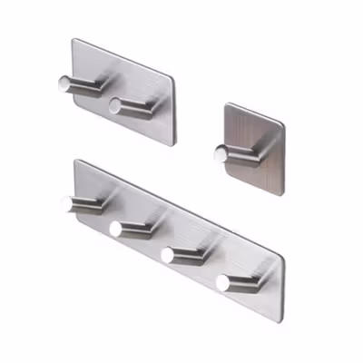 TaffHOME Gantungan Dinding Kapstok Hook 2 Hanger - MT30 - Silver — gambar 2