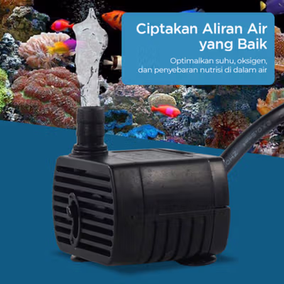 Taffware Pompa Air Aquarium Ikan Submersible Pump Fish Tank 220-240V 4W - JN-300/JN-200 - Black — gambar 2
