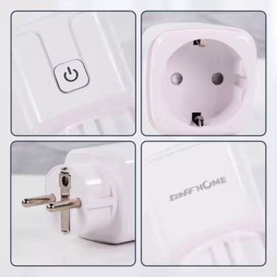 TaffHOME Steker Tuya Smart Plug WiFi EU Plug 16A Monitoring Function - S21 - White — gambar 2