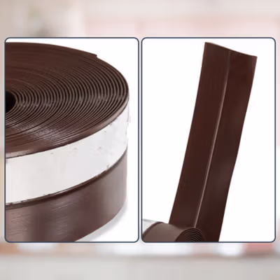TaffHOME Lis Pintu Penghalang Debu Door Seal Strip Silicone TPE 25mmx5M - EACC25 - Brown — gambar 2