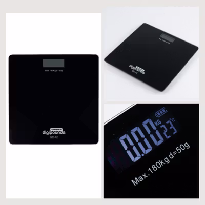 Taffware Digipounds Timbangan Badan Digital Scale Battery 180kg - SC-12 - Black — gambar 2