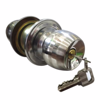 AXAU Kunci Handle Bulat Putar Pintu Kamar Mandi Bathroom Knob Lock - 5831 - Silver — gambar 2