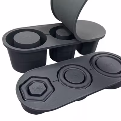 GEUTRI Cetakan Es Batu Silikon Cylinder 3 Grid Ice Cube Mold Stanley - GTR3 - Black — gambar 2