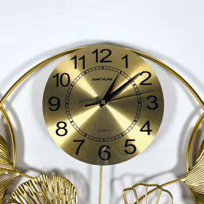 TaffHOME Jam Dinding Ginkgo Biloba Quartz Elegan Silent Movement 120cm - LZ-43 - Golden — gambar 2