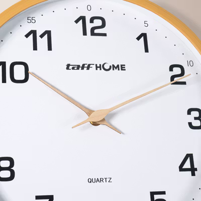TaffHOME Jam Dinding Quartz Nordic Minimalist Style 30cm - DG12 - Wooden — gambar 2