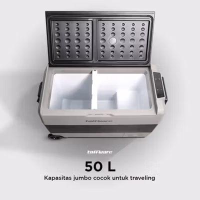 Taffware Kulkas Mobil Portable Car Mini Fridge Freezer 50L - T50 - Gray — gambar 2