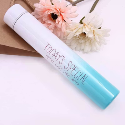 Feeyue Botol Minum Mini Termos Air Panas Dingin Stainless Steel 200ml - FY200 - White/Blue — gambar 2