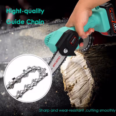 KUAIQU Rantai Gergaji Mesin Hardness Steel Chainsaw Chain 8 Inch - KQ48 - Silver — gambar 2