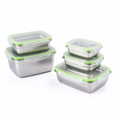 TaffHOME Kotak Makan Anti Tumpah Reguler Lunch Box Stainless Steel 304 550ml - Slyz52 - Black — gambar 2