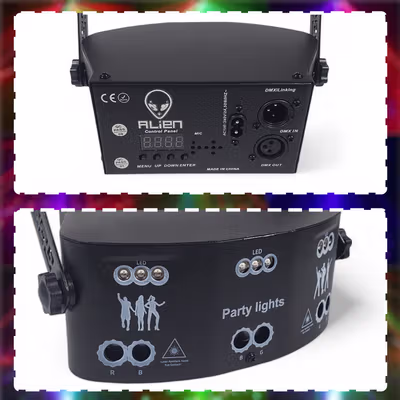 Alien Lampu Proyektor Disco Sensor Suara DMX512 240V 20W - AL15E - Black — gambar 2