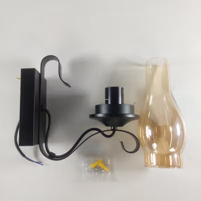 MOTHY Fitting Lampu Dinding Hias Rumah Indoor Nordic 250V E27 - M27 - Black — gambar 2