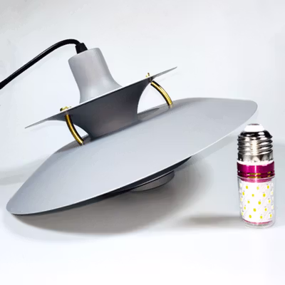 TaffLED Lampu Gantung Hias Flower Light 3 Color E27 12W 30cm - HLE27 - Gray — gambar 2