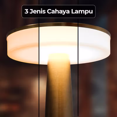 TaffLED Lampu Meja Hias Touch LED USB Rechargeable Tri Color 1W - BRF5 - Golden — gambar 2