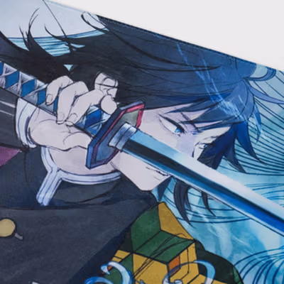TaffGEAR Mouse Pad Gaming XL Demon Slayer Desk Mat 800x400x2mm - K-48 - Blue — gambar 2