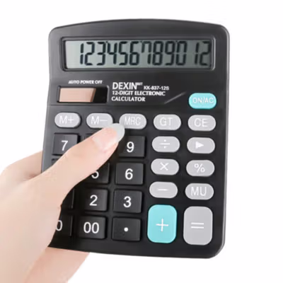 DEXIN Kalkulator Elektronik Solar Calculator 12 Digit - KK-837-12S - Black — gambar 2