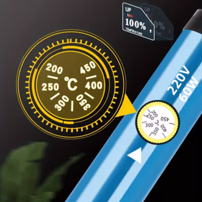 Taffware Solder Adjustable Temperature Fast Heating 60W 5 Tips 8g Tin - CS-31 C - Blue — gambar 2