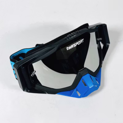 TaffSPORT Kacamata Helm Motor Goggles UV400 Protection Windproof Reflective - UV400 - Blue — gambar 2