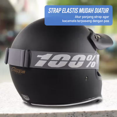 TaffSPORT Kacamata Helm Motor Goggles UV400 Protection Windproof Reflective - UV400 - Gray — gambar 2