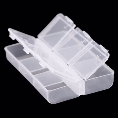 Kotak Perhiasan Aksesoris Plastic Storage Jewelry Box 6 Grid 1 PCS - HK6 - Transparent — gambar 2