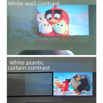 TaffSTUDIO Kain Layar Proyektor Anti-Light Ambient Screen Curtain 16:9 84 Inch - L21 - Silver — gambar 2