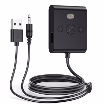 Kebidumei Car Audio Bluetooth Receiver Adapter USB AUX with Mic - B61 - Black — gambar 2