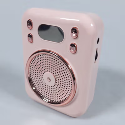 Little Bee Speaker Pinggang Microphone Bluetooth Amplifier Wired - S22 - Pink — gambar 2