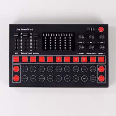 TaffSTUDIO Mixer USB Sound Card Broadcast Bluetooth Special Effect - M9 - Black — gambar 2