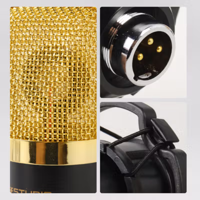 TaffSTUDIO Mikrofon Kondenser XLR Condenser Microphone Studio Podcast - BM-700 - Black — gambar 2