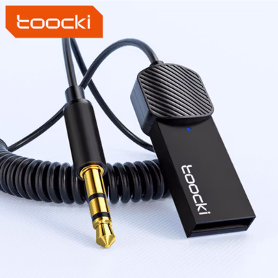 Toocki Audio Bluetooth Receiver Adapter 5.1 USB AUX Anti Delay - TBT01-YS01 - Black — gambar 2
