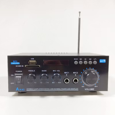 ZUIDID Audio Amplifier Bluetooth Stereo USB 2.0 Channel with Remote - AK45 - Black — gambar 2
