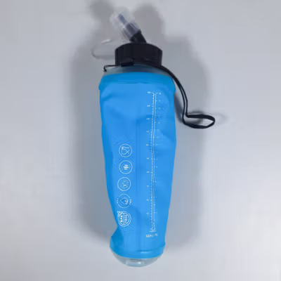 TaffSPORT Botol Minum Lipat Soft Flask Foldable Water Bottle TPU 500ml - TFB-50 - Blue — gambar 2