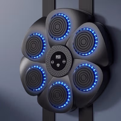 VKTECH Mesin Tinju Music Boxing Machine Wall Target Bluetooth 18 Speed - V18 - Black — gambar 2
