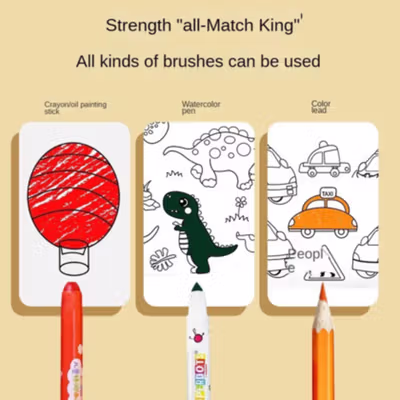 Dehaiyun Kertas Mewarnai Tempel Dinding Drawing Paper Roll 3M Vehicles - HB30 - White — gambar 2