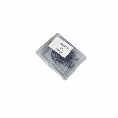 TaffSPORT Kail Pancing Ikan Barbed Fishing Hook Carbon Steel 100 PCS No 5 - IS300 - Black — gambar 2