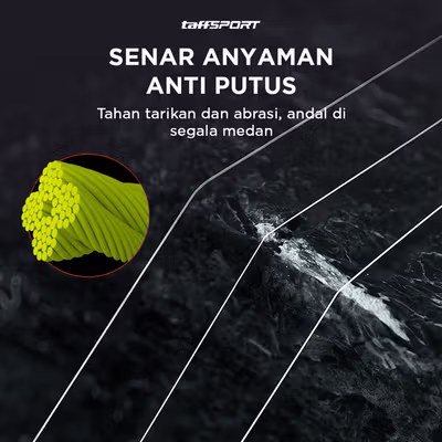 TaffSPORT Senar Benang Tali Pancing Extreme Braid 0.4 300M - FM-PEL - Gray — gambar 2