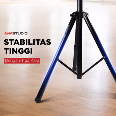 TaffSTUDIO Floor Tripod Stand Speaker Audio System 8-15 Inch 1.8M - SPS-502M - Black — gambar 2