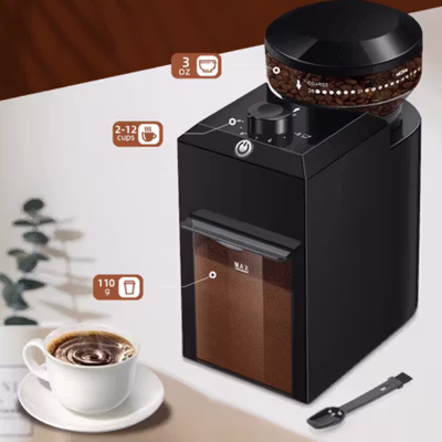 Trieste Penggiling Kopi Elektrik Coffee Bean Grinder 28 Level - CBG-8001 - Black — gambar 2