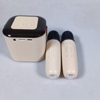 EGOLDEN Speaker Bluetooth Portable Karaoke with Wireless Microphone - Y1 - Cream — gambar 2