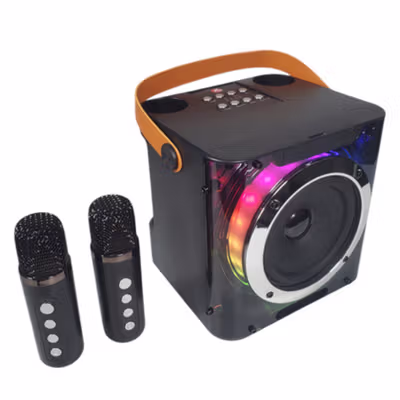 COLSUR Speaker Bluetooth Portable Karaoke with Wireless Microphone - wj-A829 - Black — gambar 2
