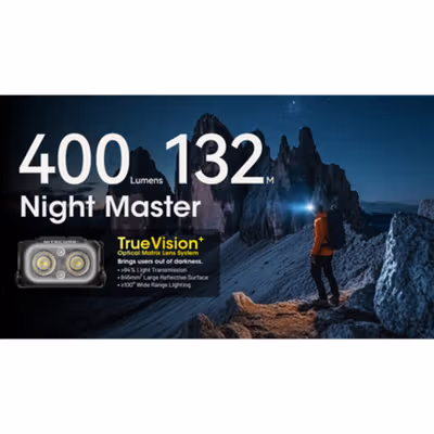 NITECORE Senter Kepala Headlamp LED 3in1 Color 700 mAh IP66 400 Lumens - NU25 MCT UL - Black — gambar 2