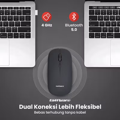Taffware Mouse Wireless Bluetooth Optical 2.4GHz Silent Click 1600DPI - M8120G - Black — gambar 2