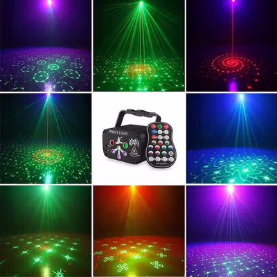 ALiEN Lampu Sorot Proyektor Disco Laser LED RGB 5W with Remote Control - AL16B - Black — gambar 2