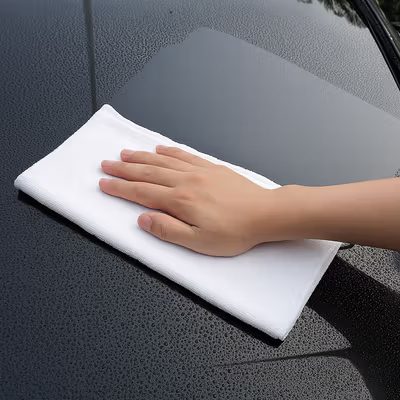 EACHGO Kain Lap Microfiber Pengering Mobil 24x24cm - H-40 - White — gambar 2