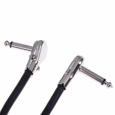 WORLDSTAGE Kabel Pedal Gitar L Shape Right Angle 6.35mm 15cm - CBC-31 - Silver — gambar 2