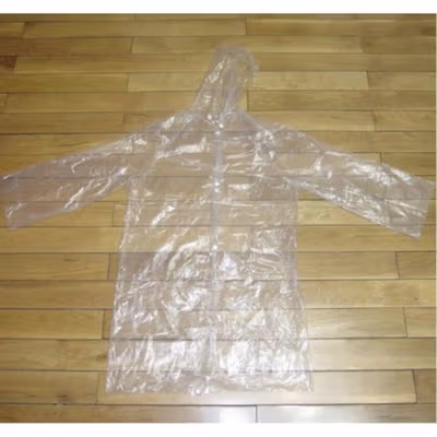 Jas Hujan Plastik Sekali Pakai Poncho Disposable Raincoat - Y903 - Transparent — gambar 3